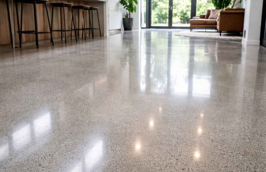 polished concrete floor orange county