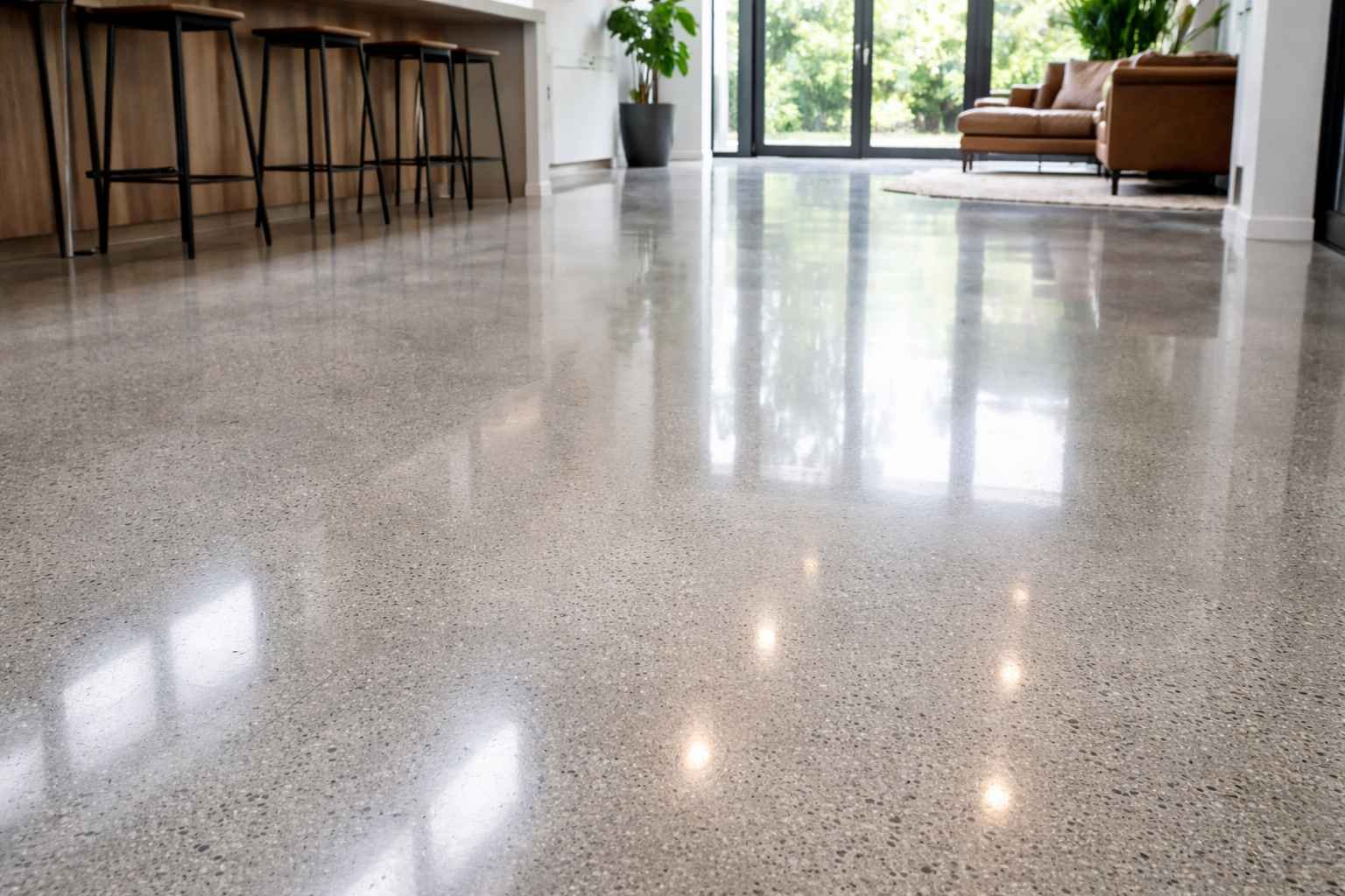 polished concrete floor orange county