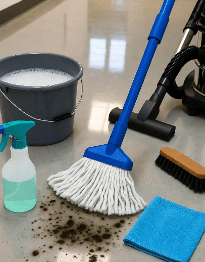 how to clean polished concrete floors